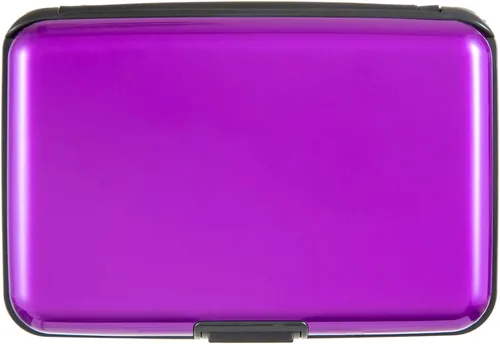 Vista 39 de Soporte para tarjetas de crédito, cartera metálica con bloqueo RFID para tarjetas de identificación para mujeres y hombres, funda rígida de aluminio