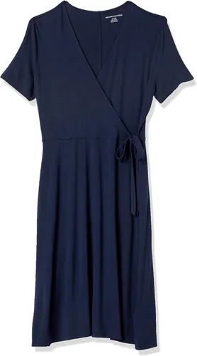 Vista 9 de Tienda Essentials - Vestido de manga casquillo para mujer, estilo cruzado falso