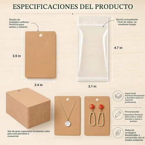 Vista 5 de ovsor Funciona muy bien con tarjetas de exhibición de aretes: tarjetas de aretes bien hechas de 3.5 x 2.4 pulgadas con buena calidad de papel
