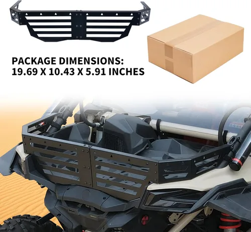 Vista 8 de Extensor de plataforma de carga trasera para Can Am Maverick X3 MAX 2017-2025 Accesorios, X3 Heavy Duty Steel Rear Cargo Bed Extender Rack Enclosure