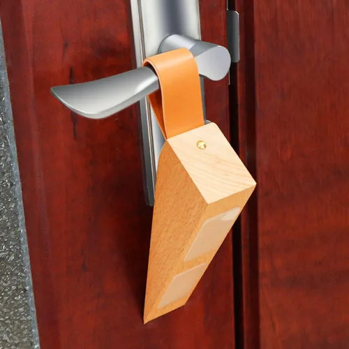 Vista 7 de Cuña antideslizante grande de madera para puerta, cuña de puerta de madera sólida, cuñas de puerta resistentes y duraderas, se ajusta a la costura