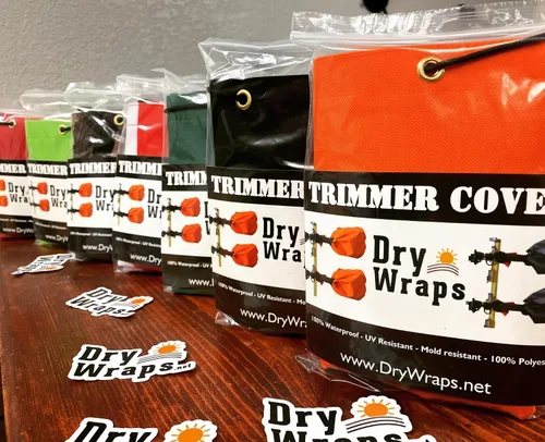 Vista 5 de Cubierta impermeable para recortadora - DRYWRAPS (paquete de 3) - Bordeadora, sierra de poste, para STIHL Echo Husqvarna (naranja)
