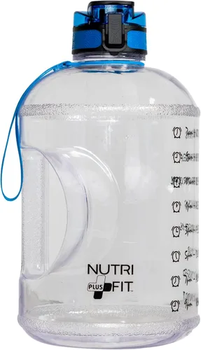 Vista 9 de Botellas de agua motivacionales de un galón de Nutrifit (azul)