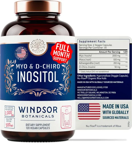 Vista 6 de WINDSOR BOTANICALS Suplemento de fertilidad masculina e inositol Paquete de apoyo para la fertilidad y el embarazo