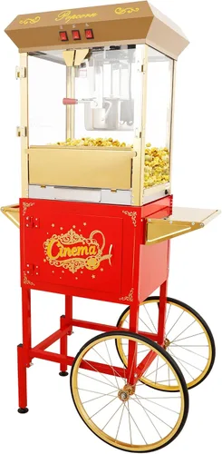 Vista 18 de Máquina de carrito de palomitas de maíz de 16 onzas sobre ruedas, máquina de palomitas de maíz de 850 W para 64 tazas de palomitas de maíz por lote