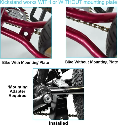 Vista 4 de Lumintrail Pie doble para bicicleta, con soporte central, de aleación de aluminio, para bicicletas de 24 a 28 pulgadas.