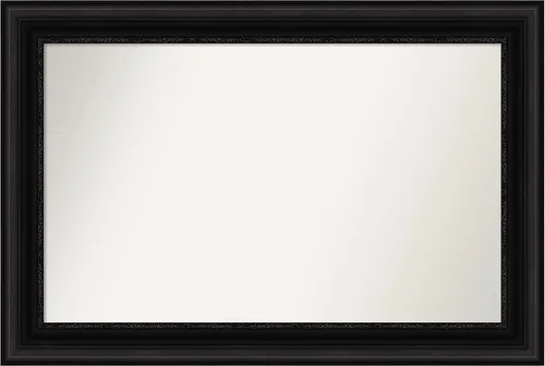 Vista 346 de Amanti Art Espejo personalizado, espejo de baño negro puente, espejo de pared o espejo de tocador de baño sobre el fregadero (26 x 26 pulgadas)