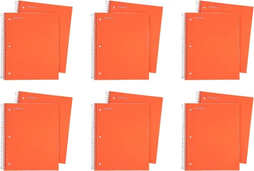 Vista 8 de Mintra Office Cuaderno con espiral duradero, 3 materias, azul pervinca (Arctic Ice), amarillo claro (Sun Yellow) y rosado claro (Spring Pink)