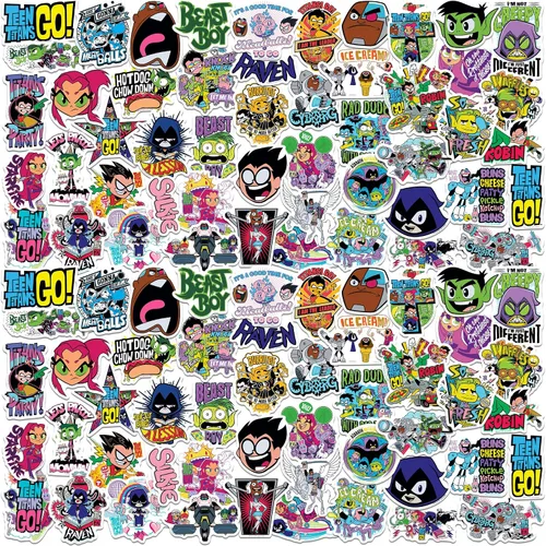 Vista 7 de ¡Teen Titans Go! - Calcomanías de vinilo impermeables con diseño de logotipo
