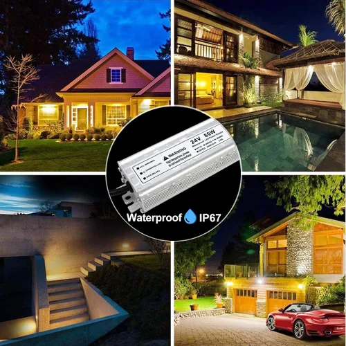 Vista 2 de Fuente de alimentación LED de 24 V, controlador LED de 3.3A 80 W impermeable IP67, convertidor de fuente de alimentación de 90-265 V CA a 24 V CC