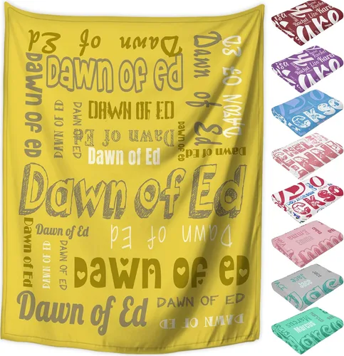 Vista 32 de Manta personalizada con nombre, mantas de franela personalizadas para bebés, niños y adultos con nombre, regalo de Navidad, cumpleaños, día de San