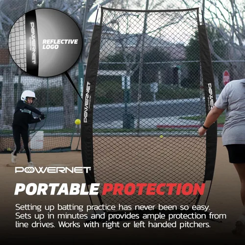 Vista 6 de PowerNet Baseball Training Equipment Baseball Net, Portable Softball Batting Practice Pitching Screen, 7-FT I-Screen or A-Frame Pitching Net