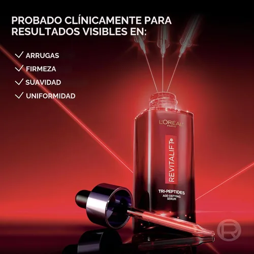 Vista 5 de L'Oreal Paris Revitalift Triple Power Suero Facial Desafiante de la Edad, Suero Anti Envejecimiento con 3 Beneficios en 1, Reduce las Arrugas