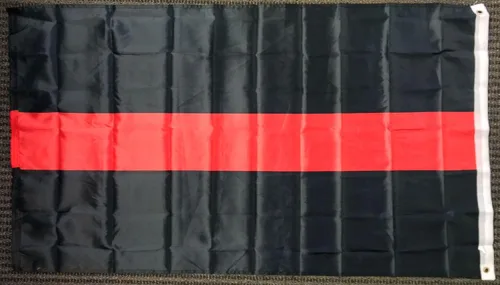 Vista 2 de 3 x 5 Línea Roja Bomberos Vida Matter Bandera de incendios y Salvamento Memorial Banner