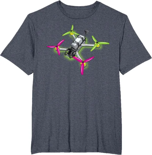 Vista 78 de Freestyle FPV Racing Drone Pilot Acro Quadcopter - Camiseta de sandía, Negro, S