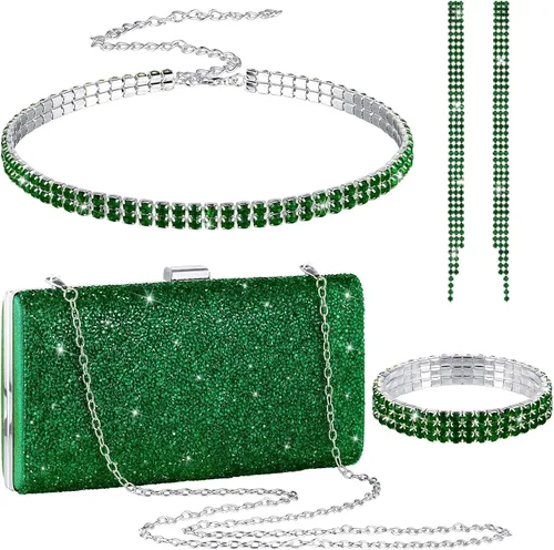 Vista 15 de Kigeli 4 Pcs Rhinestone Jewelry Set Negro