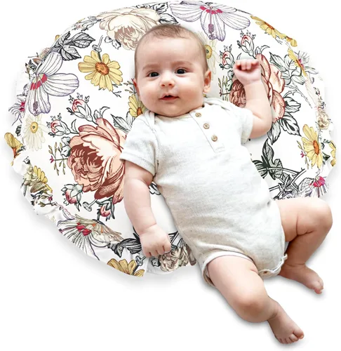 Vista 2 de Funda de almohada de lactancia con volantes, funda extraíble para almohadas de lactancia, ultra suave y transpirable, con diseño moderno de encaje