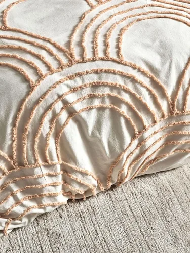 Vista 2 de INDACORIFY Hermosa funda de edredón de algodón bohemio, funda de edredón Doone de algodón indio lavado, 2 fundas de almohada, juego de ropa de cama