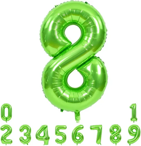 Vista 17 de TONIFUL Globos verdes del número 0 de 40 pulgadas, decoración de año nuevo 2027