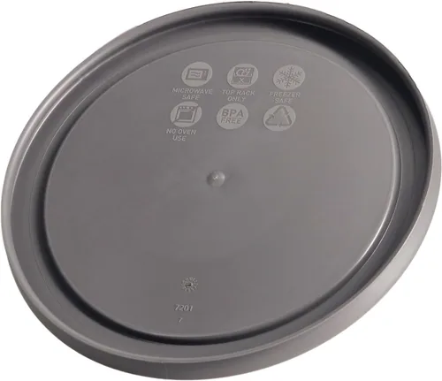 Vista 2 de Pyrex 7201-PC 4-Cup Puddle Grey Tapa de almacenamiento de alimentos - Hecho en Estados Unidos Plástico sin BPA, forma redonda, cubierta