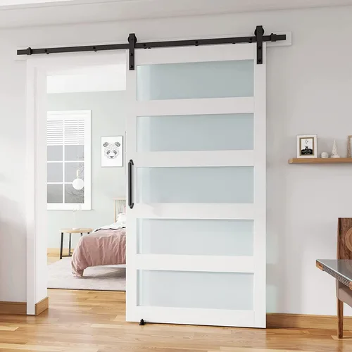 Vista 3 de SELEWARE Manija de puerta de granero, mango de puerta de metal resistente de 12 pulgadas para puerta corrediza de garaje de granero, barra