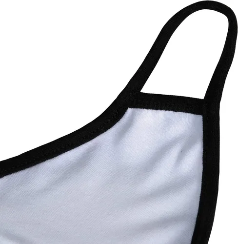 Vista 2 de 3 cubrebocas florales – Exterior azul marino interior de algodón blanco – Tela reutilizable cómoda material transpirable – para protección de media