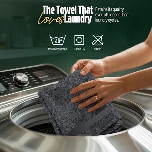 Vista 4 de Pearl Linens Paquete de 24 toallas de mano 100% algodón, toallas de salón para spa, gimnasio y baño, toallas para el pelo a granel, suaves