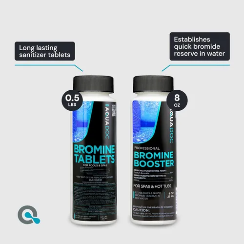 Vista 2 de Aquadoc Kit de iniciación de bromo para bañera de hidromasaje para spas, kit completo de mantenimiento de spa con tabletas de bromo y kit completo