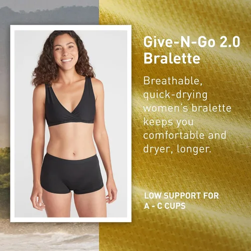 Vista 2 de ExOfficio Bralette Give-N-Go 2.0 para mujer, multiuso, con cuello en V o cuello redondo, sujetador de viaje