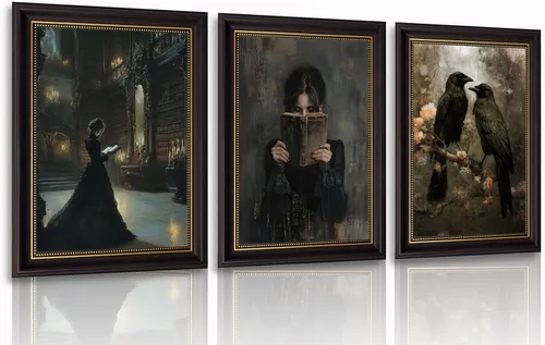 Vista 13 de RVETNGVM 3 piezas de arte de pared de niña negra, mujeres afroamericanas, cuadros abstractos de moda para niña, pinturas bohemias para sala