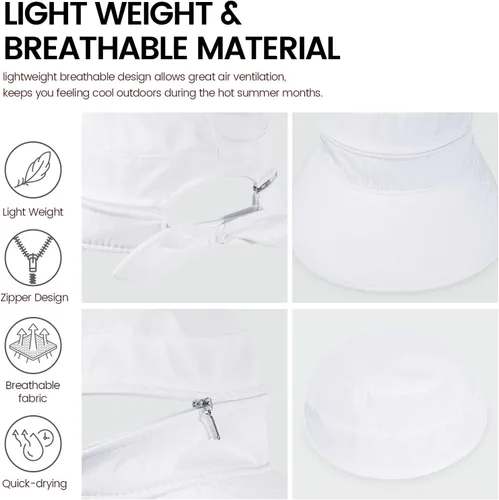 Vista 5 de Simplicity - Sombrero con protección solar UV UPF 50 para mujer, convertible en visera para playa