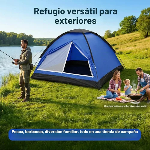 Vista 4 de XL Camping Tent 1/2 Person Small Tents Lightweight Waterproof Adult Compact Outdoor Shelter for Hiking,Fishing,Beach - Durable Tents for