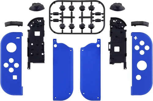 Vista 2 de eXtremeRate DIY Replacement Shell Buttons for Nintendo Switch & Switch OLED, Blue Soft Touch Custom Housing Case with Full Set Button for Joycon