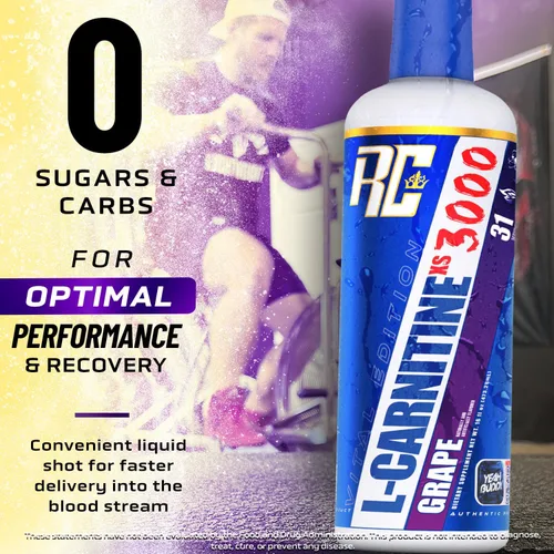 Vista 4 de Ronnie Coleman Signature Series L-Carnitine XS 3000 Líquido, metabolismo de aminoácidos y apoyo de fuerza muscular magra, sin estimulantes, sin