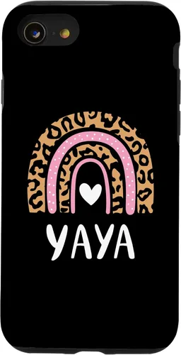 Vista 18 de Yaya Leopard Print Rainbow Cute Mothers Day Funny Yaya Case for iPhone 16