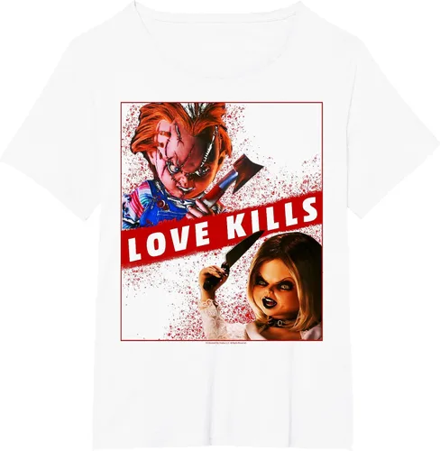 Vista 28 de Child's Play Chucky and Tiffany Love Kills T-Shirt Asphalt Grey