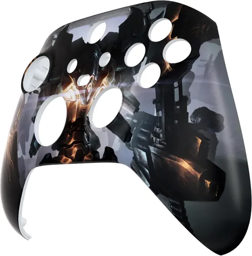 Vista 5 de eXtremeRate Carcasa de repuesto para controlador Xbox Series X y S - Da rienda suelta a tu estilo - Cubierta frontal blindada Mercenary