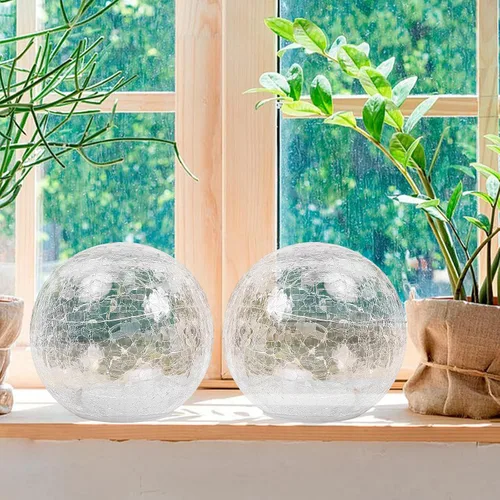 Vista 4 de Lámpara LED de globo agrietado de 6 pulgadas, funciona con pilas, luz de bola de vidrio agrietado de mercurio dorado con interruptor inferior