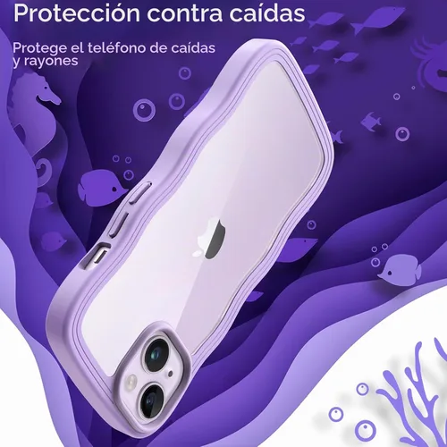 Vista 6 de JETech Funda ondulada para iPhone 14, color morado