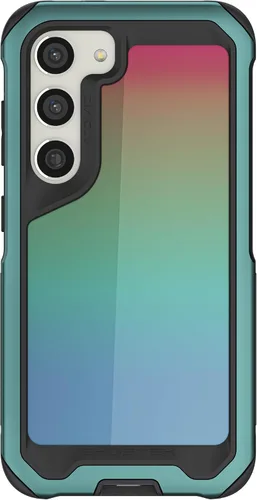 Vista 56 de Ghostek Atomic - Funda delgada para Galaxy Z Flip 4, parte trasera de aramida con parachoques de aluminio rojo, funda protectora de doble capa a
