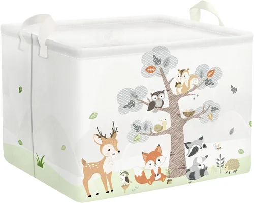 Vista 8 de Clastyle Woodland Nursery Animal Tree Baby Gift Storage Basket para habitación de niños Impermeable grande ropa sucia libro regalo juguete
