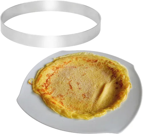Vista 5 de 2 piezas de 8 pulgadas para panqueques, anillo de tortilla, molde de anillo de huevo para asar huevos grandes de acero inoxidable para panqueques