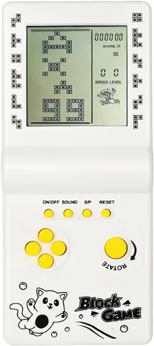 Vista 12 de Retro Classic Block Game Console Múltiples Juegos Ajustable Nivel/Velocidad Portátil Portátil Portátil Juego Ladrillo/Carreras/Tanque Batalla Puzzle