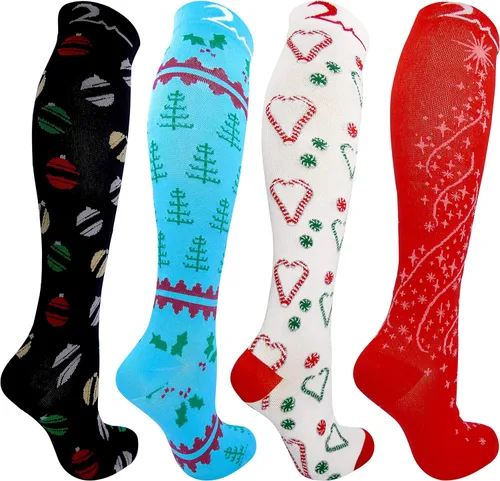 Vista 2 de Swell Relief Calcetines de compresión extra suaves con diseño navideño