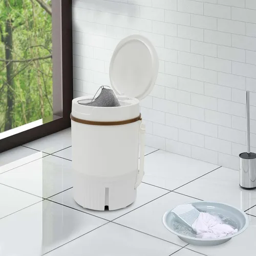 Vista 4 de Mini lavadora portátil, máquina de lavandería semiautomática portátil de 260 W con capacidad de 1.2 galones, mini lavadora con temporizador