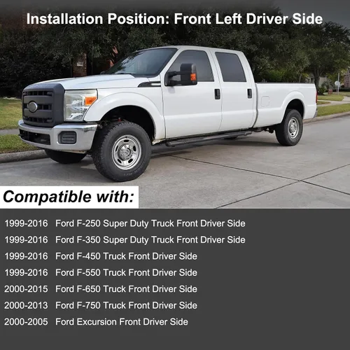 Vista 3 de Manija de puerta exterior delantera izquierda del lado del conductor compatible con Ford F250 F350 F450 F550 Super Duty 2000-2005, Excursion