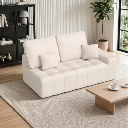 Vista 13 de 111’’ Sofás seccionales modulares en forma de nube con chaise en forma de L, sofá tapizado de asiento profundo sin huesos para sala de estar