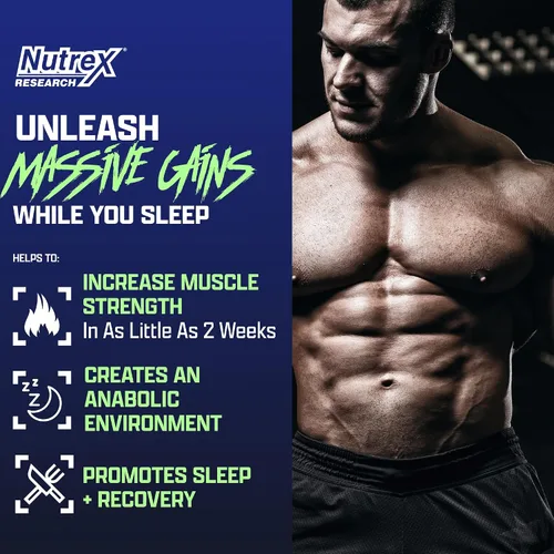 Vista 2 de Anabol PM Constructor muscular nocturno y ayuda para dormir Suplemento de construcción muscular anabólico RIPFACTOR clínicamente investigado