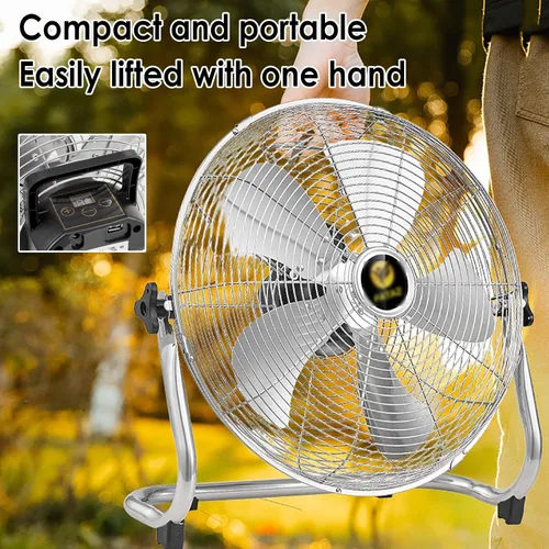 Vista 6 de Ventilador solar para exteriores, ventilador solar de piso portátil