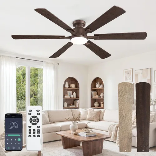Vista 14 de Fanbulous Ventilador de techo empotrado de 52 pulgadas con luces regulables Negro